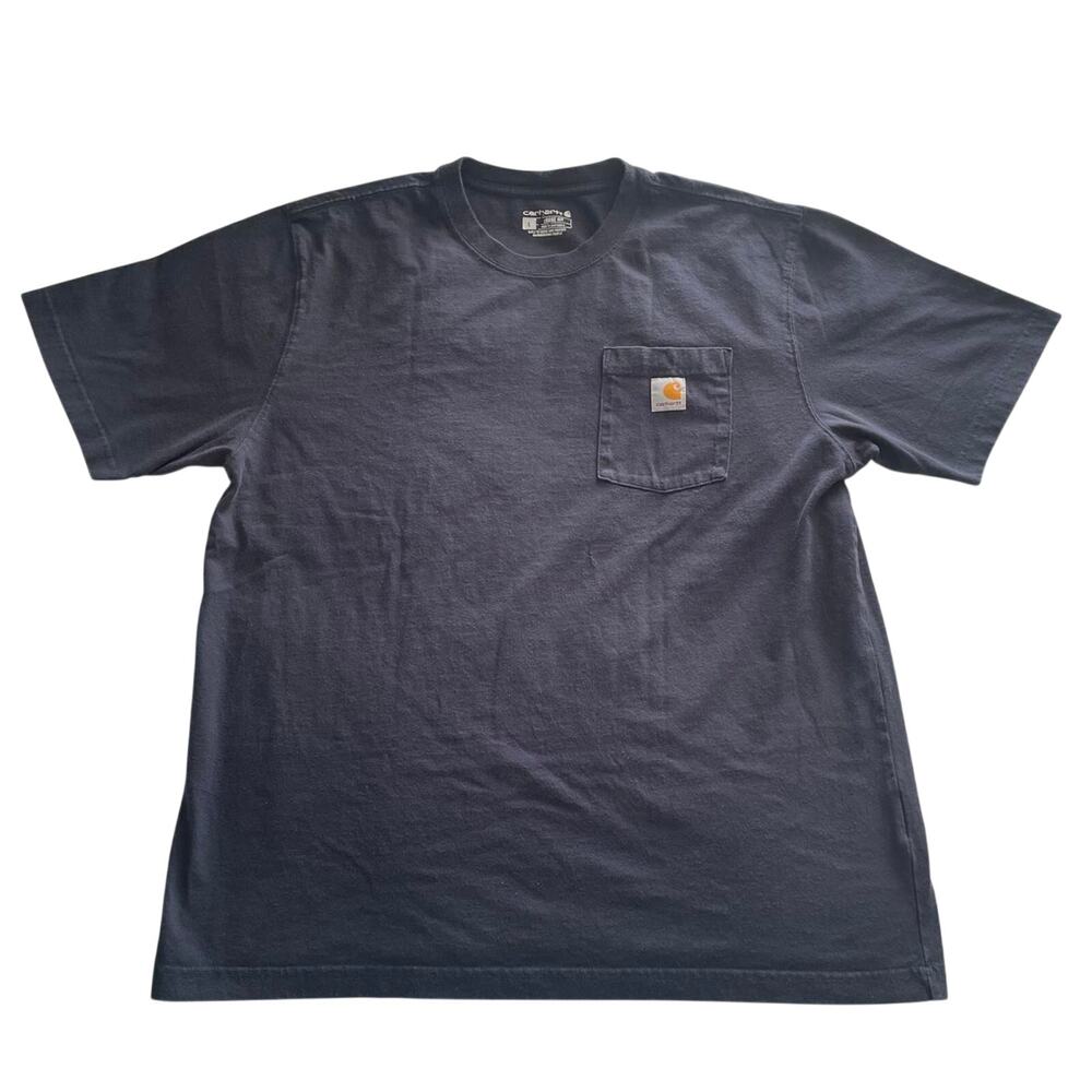 Carhartt Navy Blue Loose Fit Pocket T-Shirt Men's L